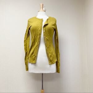 Escio Classic Solid Knit Cardigan Olive Green Size Small